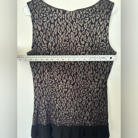 Joseph Ribkoff Dress Cheetah Ruffles Sleeveless Boat Neck Formal Occasion - Picture 5 of 7